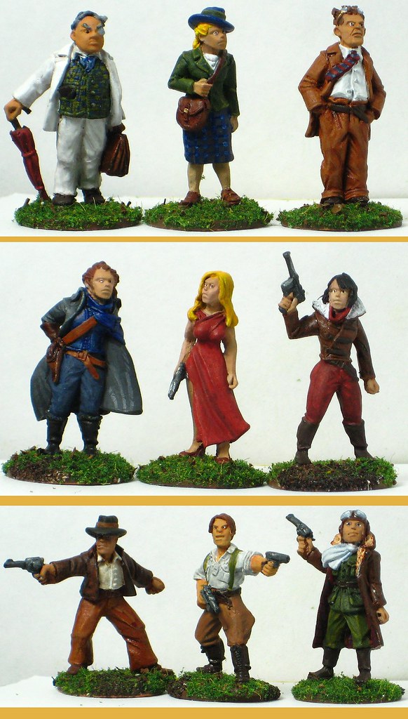Neuf figurines miniatures peintes à la main, illustrant des objets de collection pouvant être fabriqués par impression 3D