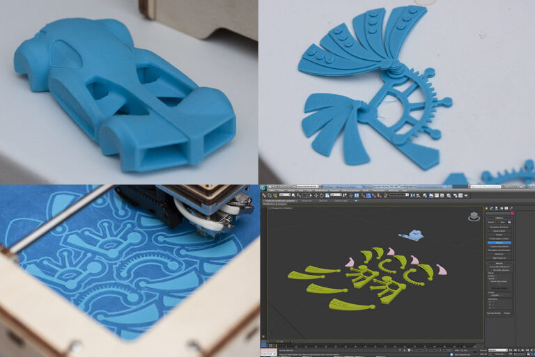 Pièces imprimées en 3D et imprimante personnelle utilisée à domicile